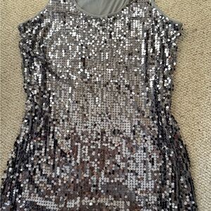 Calvin Klein Silver Sequin Sleeveless dress